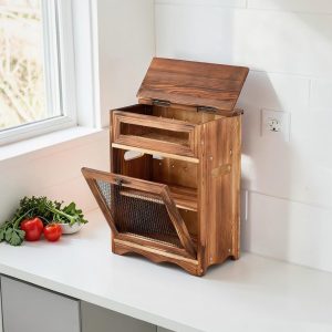 Farmhouse Wooden Potato Onion Storage Cabinet